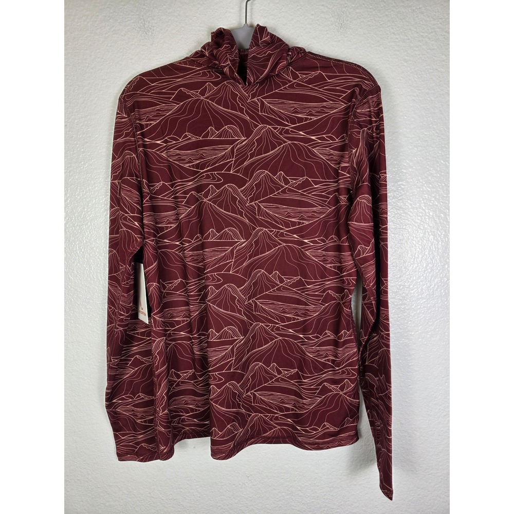 Leap & Stride‎ Mountains Burgundy Performance Base Layer Turtleneck Top L - Picture 2 of 6
